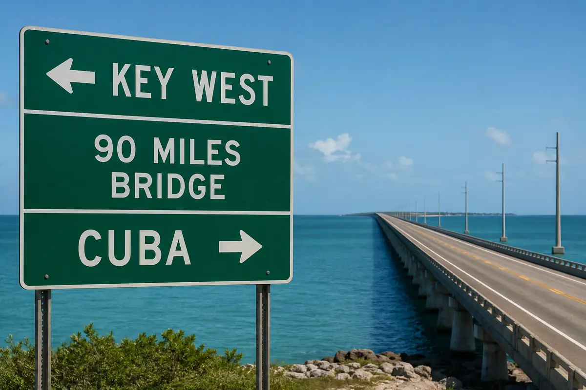 90 miles bridge from Key West to Cuba